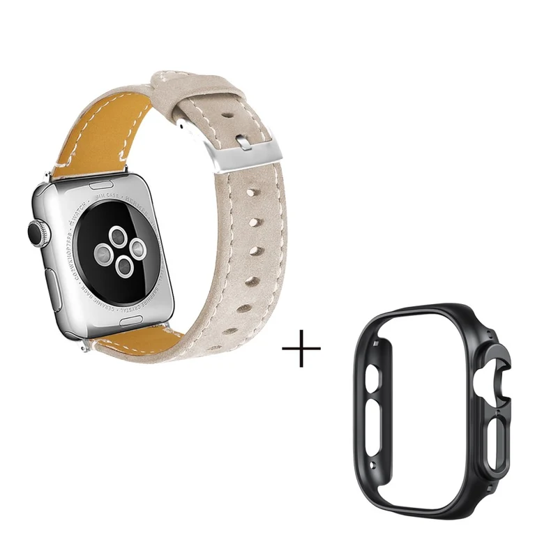Apple Watch Ultra Genuine leather strap with black cover