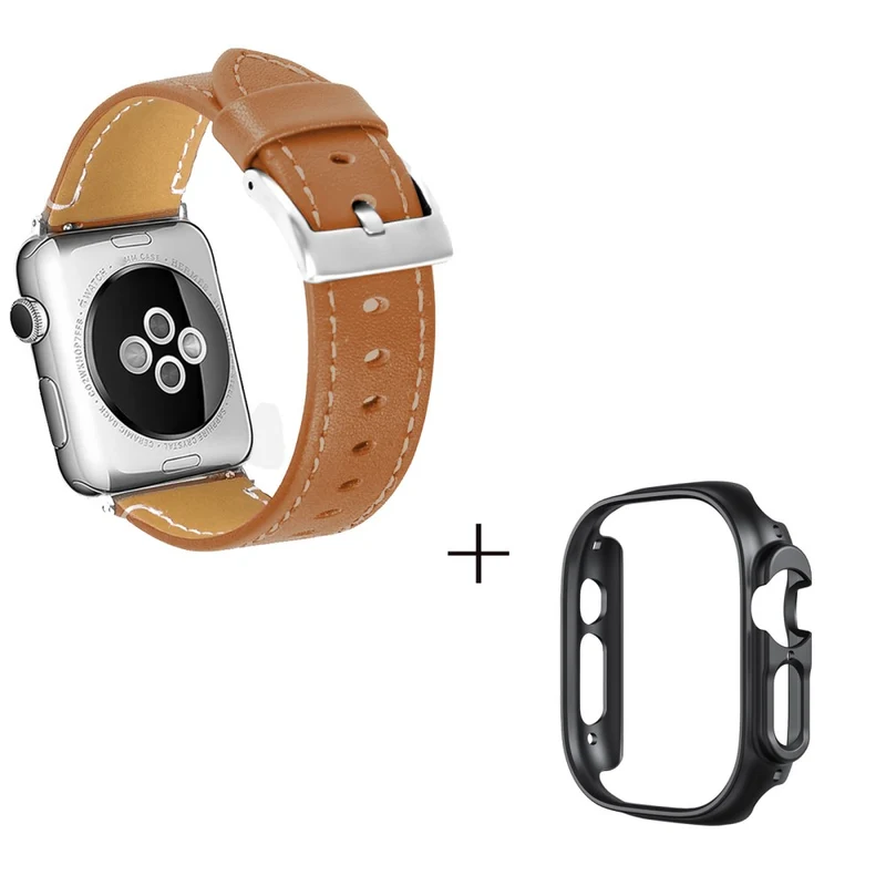 Apple Watch Ultra Genuine leather strap with black cover