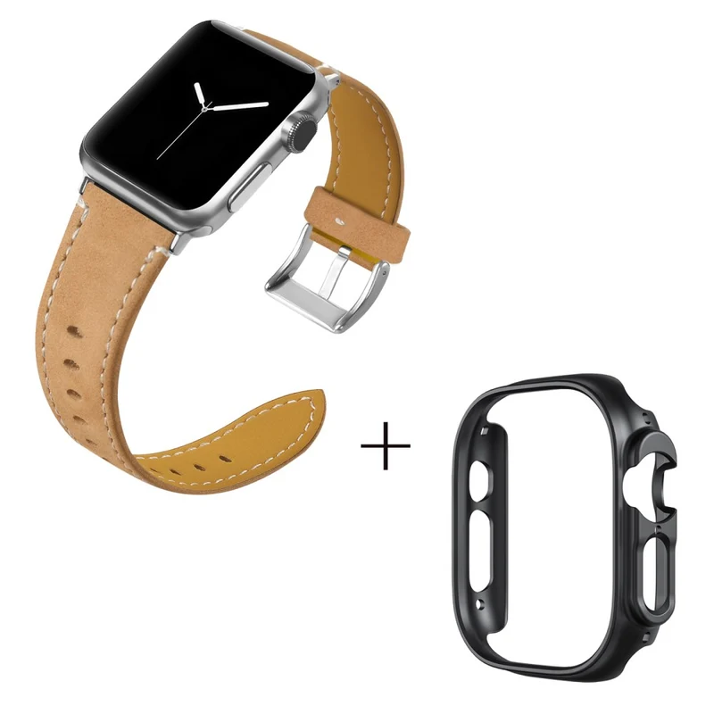 Apple Watch Ultra Genuine leather strap with black cover