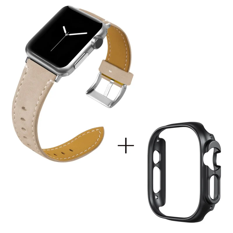Apple Watch Ultra Genuine leather strap with black cover