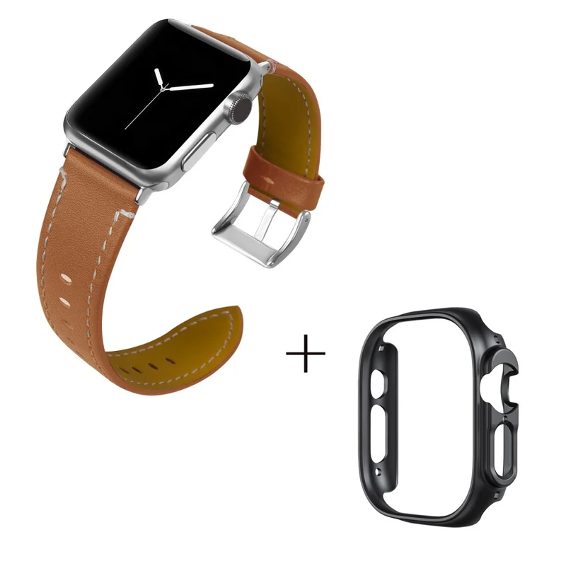 Apple Watch Ultra Genuine leather strap with black cover