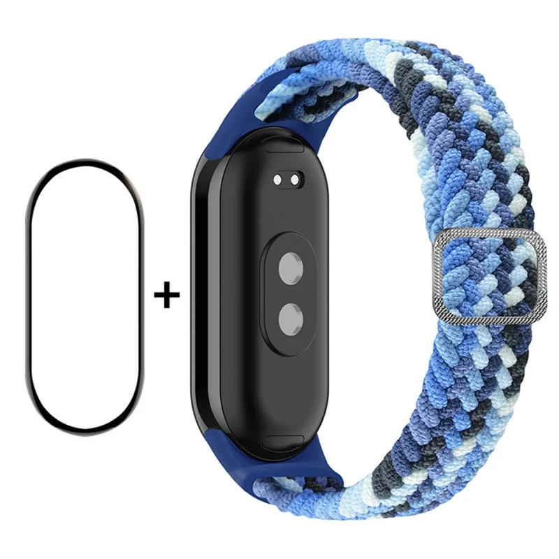 HAT PRINCE Xiaomi Smart Band 8 nylon braid strap with screen protector - Denim