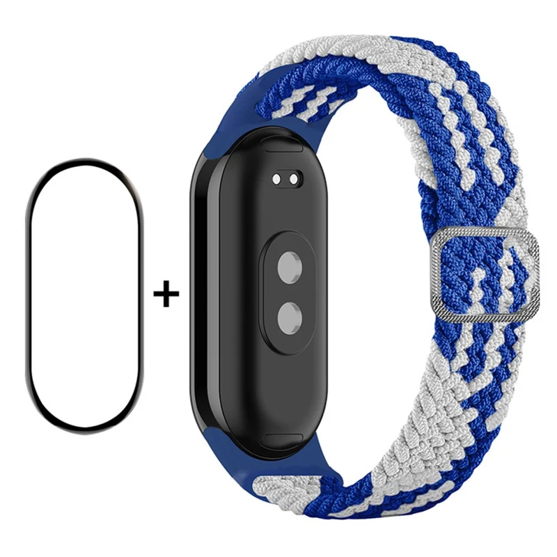 HAT PRINCE Xiaomi Smart Band 8 nylon braid strap with screen protector - Denim