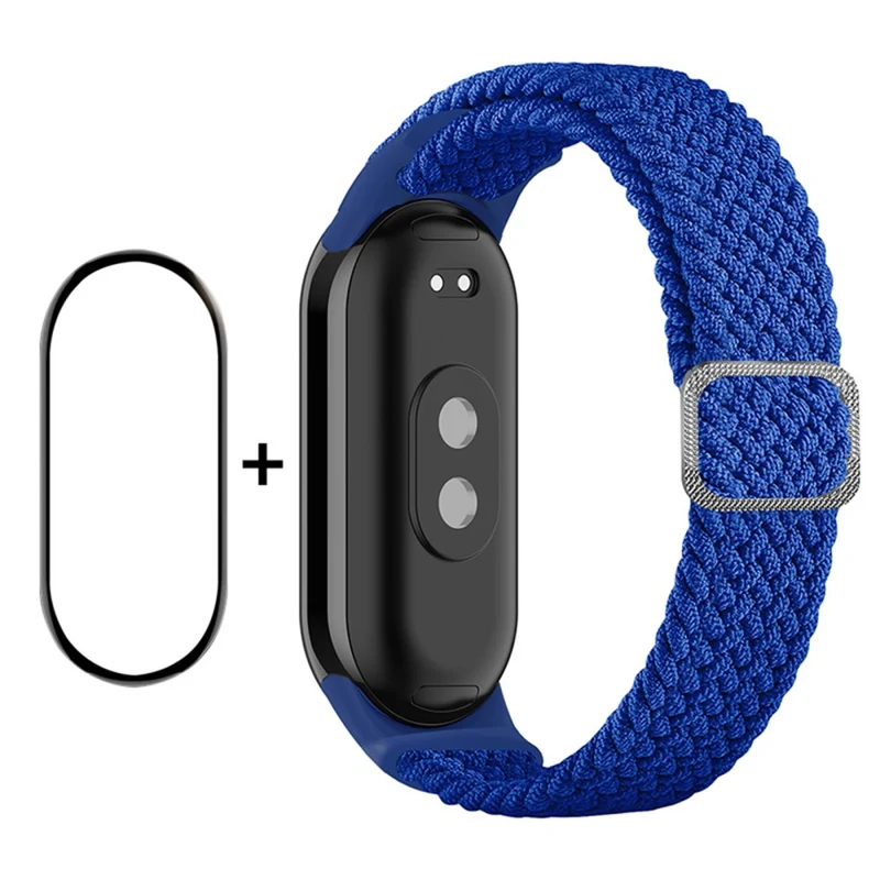 HAT PRINCE Xiaomi Smart Band 8 nylon braid strap with screen protector - Denim