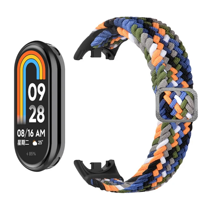 HAT PRINCE Xiaomi Smart Band 8 nylon braid strap with screen protector - Denim