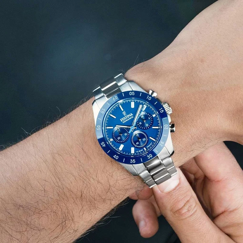 Festina Ceramic F20693/4 Damenuhr • Edle Keramik-Lünette • Edelstahl