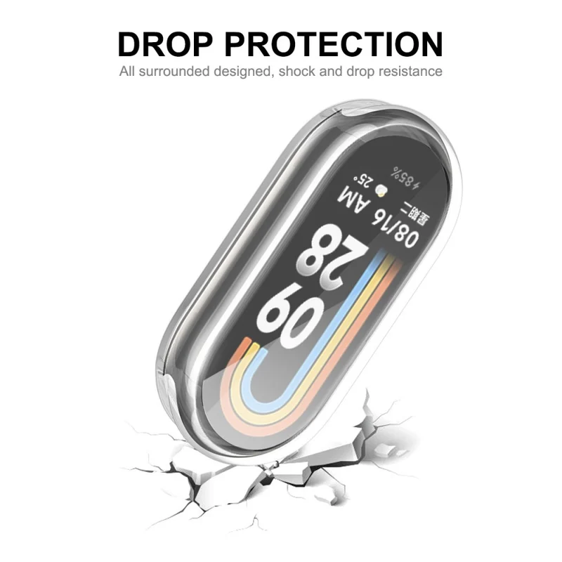 HAT PRINCE Xiaomi Smart Band 8 clear cover with screen protector