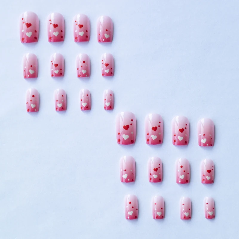 Herz-Themen-Acrylnageldesign