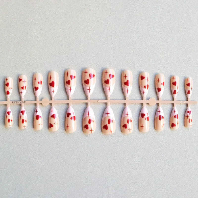 Herz-Motiv Acryl Nagelkunst Set