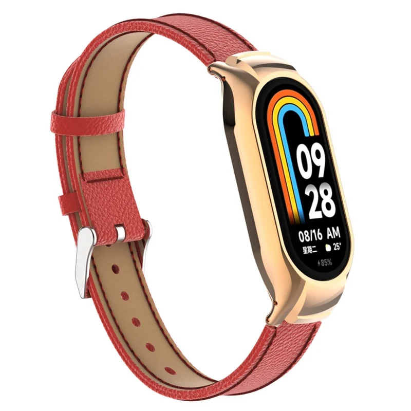 Zeitlos Xiaomi Smart Band 8 Echtes Leder Und Metall Armband