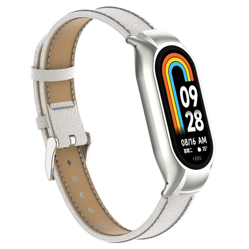 Zeitlos Xiaomi Smart Band 8 Echtes Leder Und Metall Armband