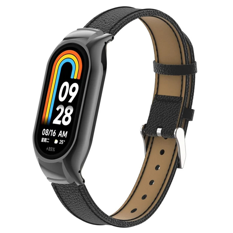 Zeitlos Xiaomi Smart Band 8 Echtes Leder Und Metall Armband