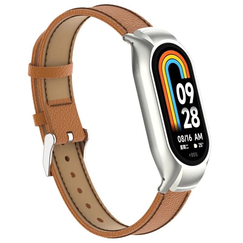 Zeitlos Xiaomi Smart Band 8 Echtes Leder Und Metall Armband