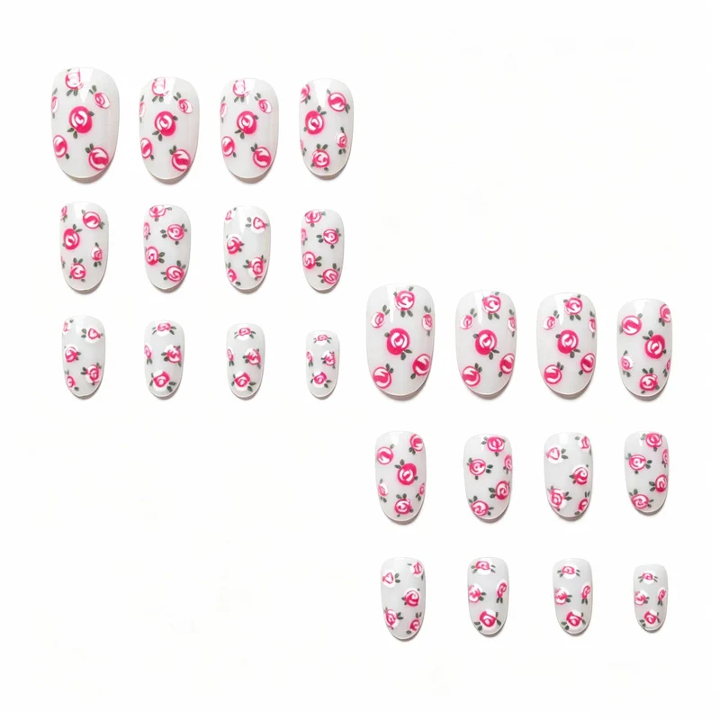 Floral Rose Design Nagelkunst
