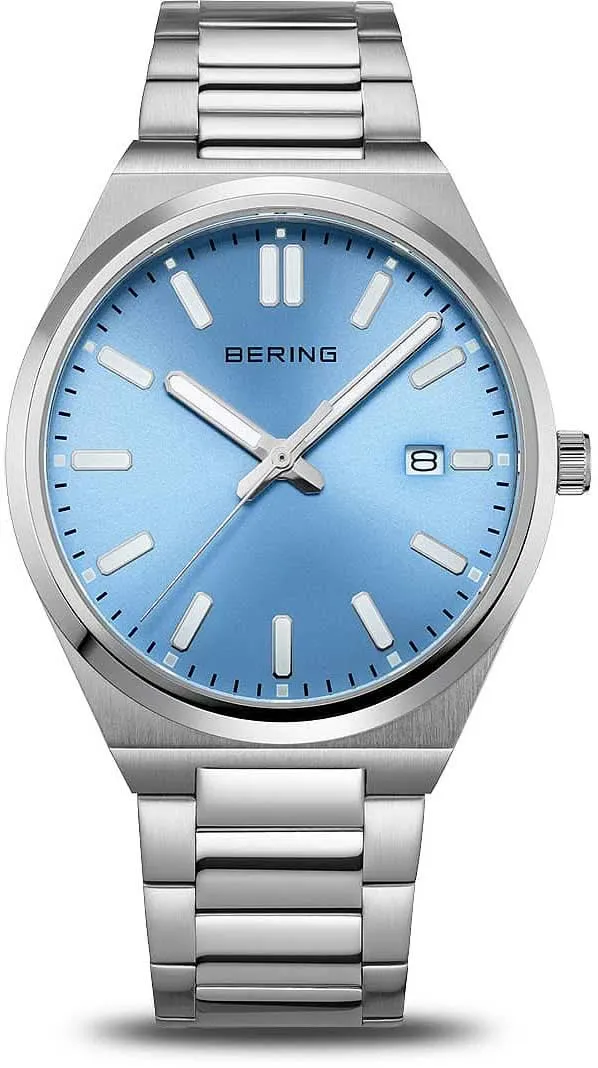 Bering Classic 17639-707 Herrenuhr • Kratzfestes Saphirglas • Blaues Sunray-Zifferblatt