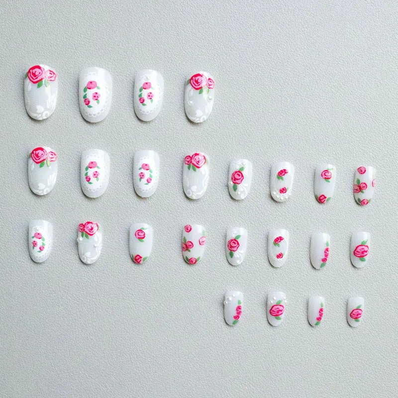 Florales Spitzen Design Nagel Kunst Set