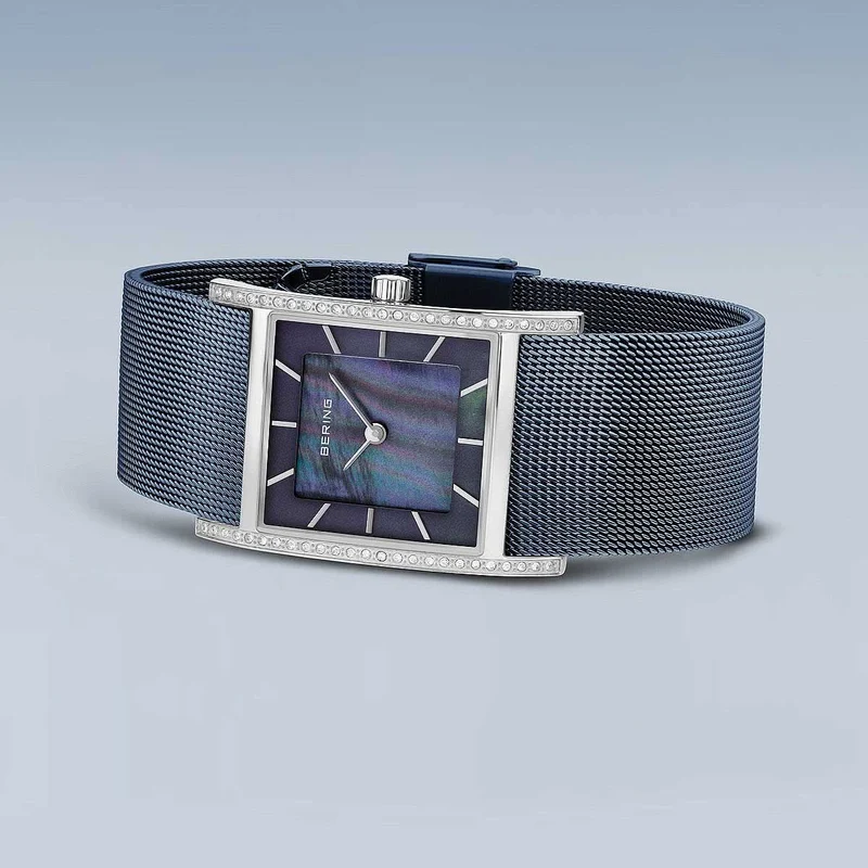 Bering Classic 10426-398-S Damenuhr • Kratzfestes Saphirglas • Feines Milanaise-Armband