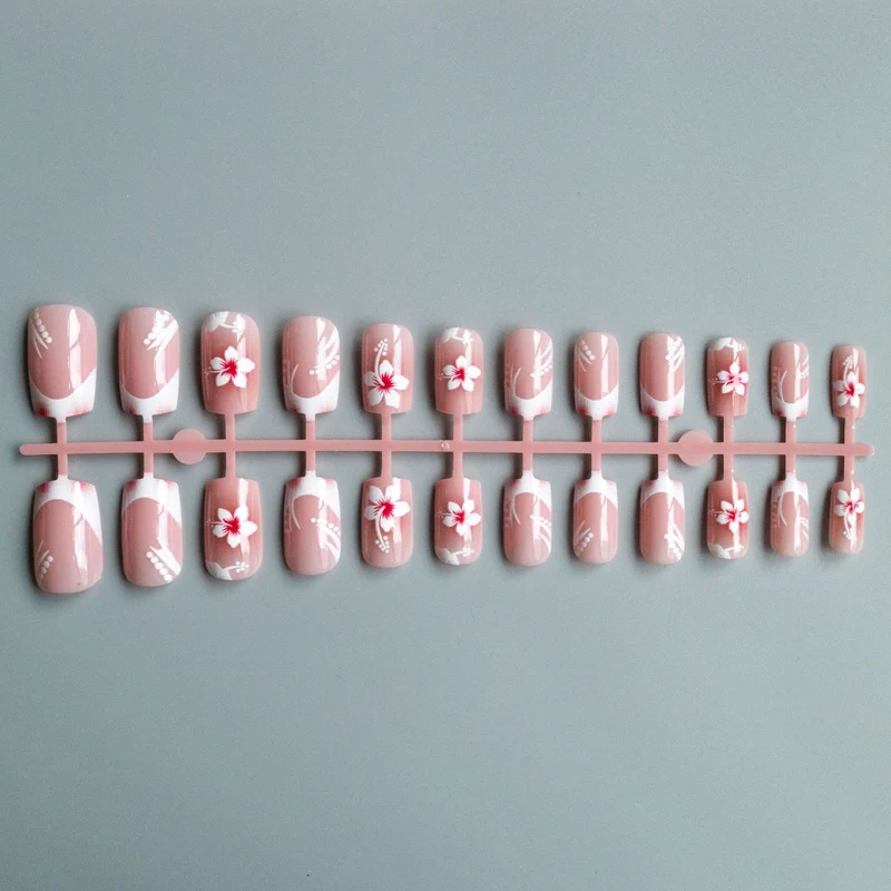 Floral Französische Spitze Nagelkunst Set