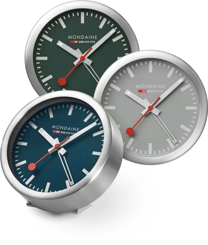 Mondaine SBB A997.MCAL.46SBV Tischuhr • Bahnhofs-Design • Wecker