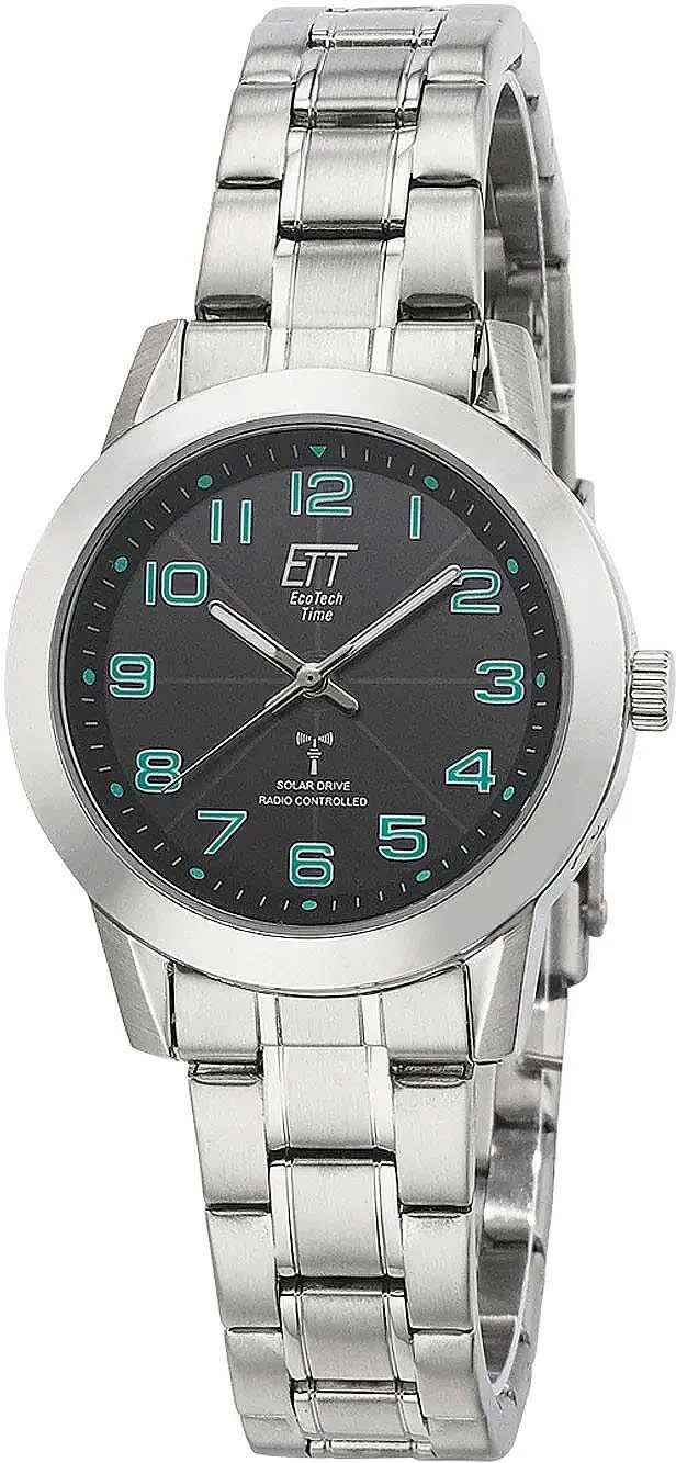 Eco Tech Time ELS-11504-22M Damenuhr • Solar Funk • Edelstahl