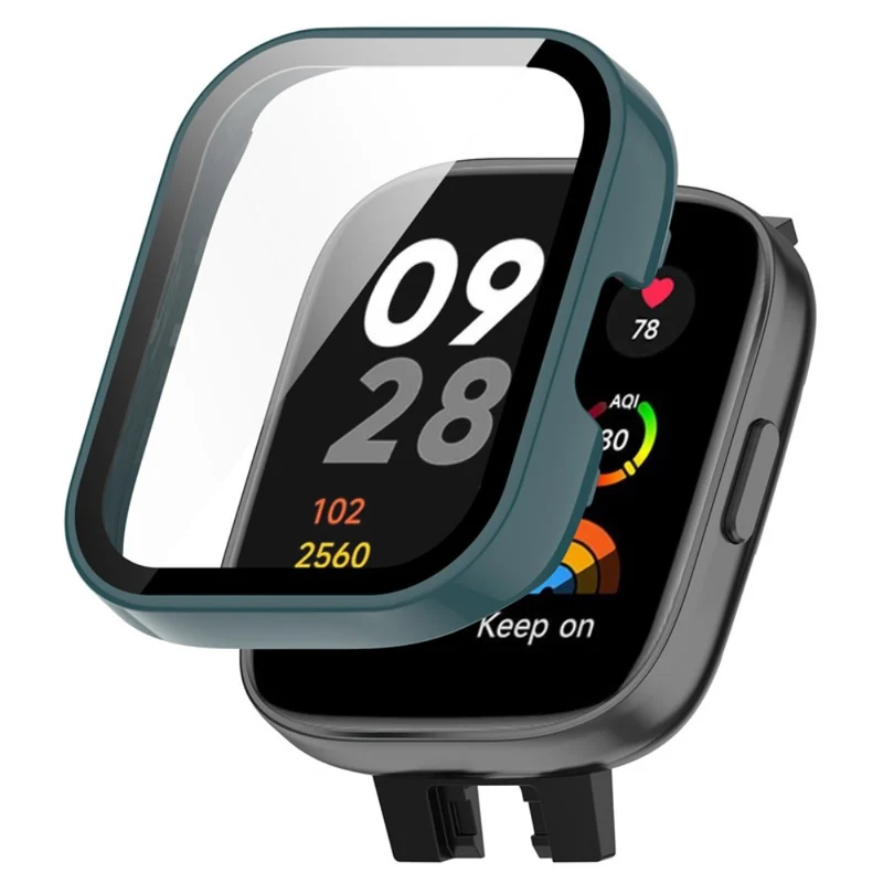 Mega Gut Xiaomi Redmi Band 3 Hülle mit Displayschutz in Plastik und Gehärtetes Glas