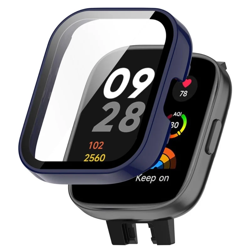 Mega Gut Xiaomi Redmi Band 3 Hülle mit Displayschutz in Plastik und Gehärtetes Glas
