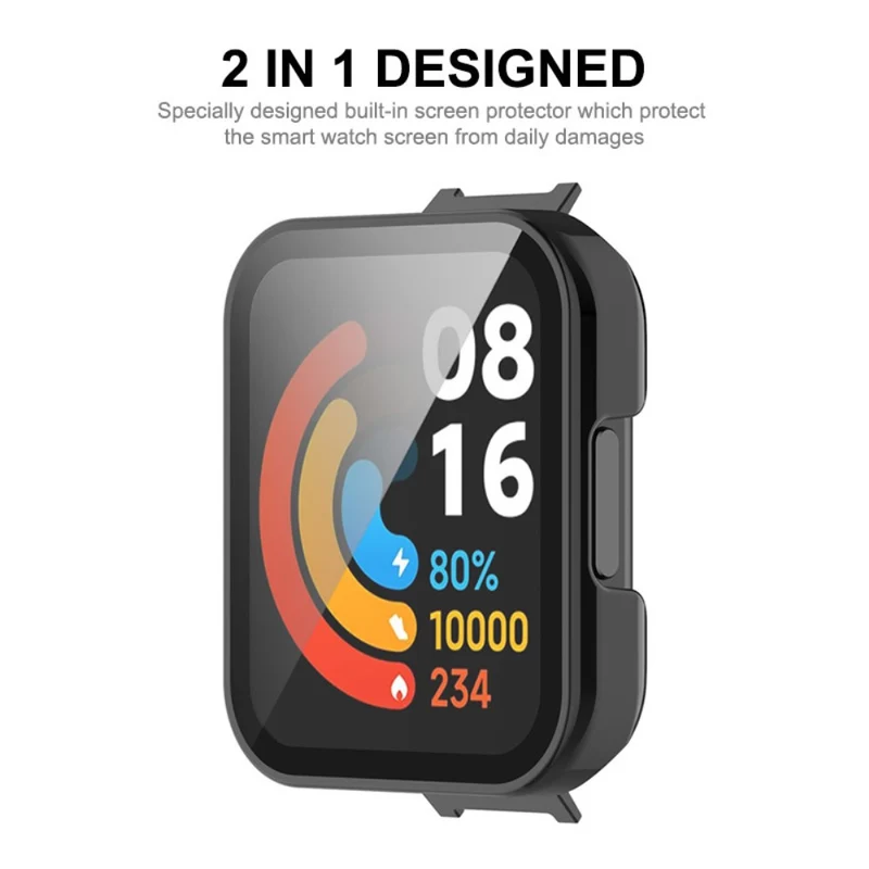 Mega Gut Xiaomi Redmi Band 3 Hülle mit Displayschutz in Plastik und Gehärtetes Glas