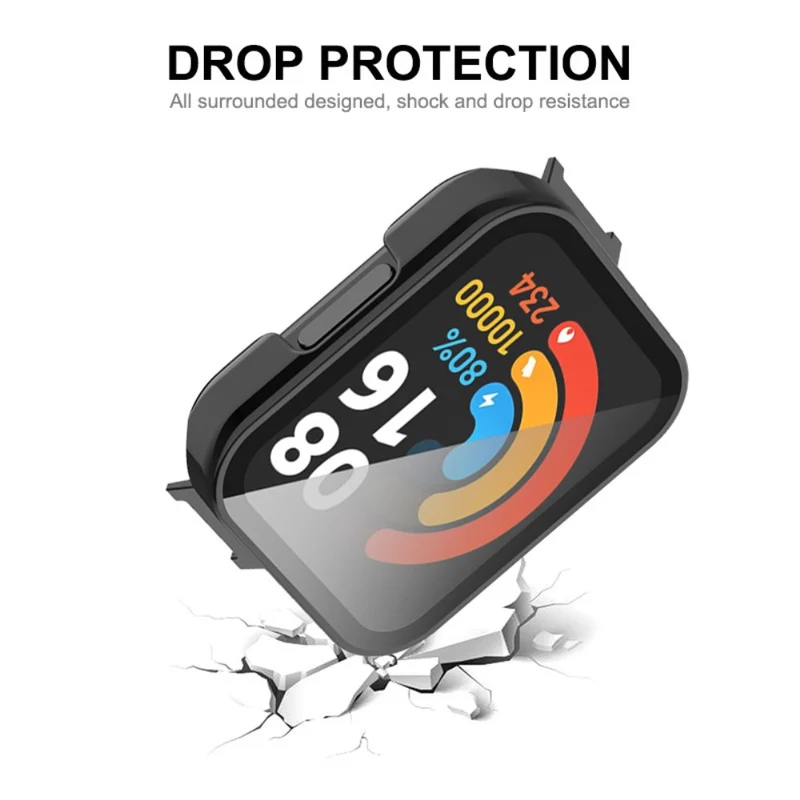 Mega Gut Xiaomi Redmi Band 3 Hülle mit Displayschutz in Plastik und Gehärtetes Glas