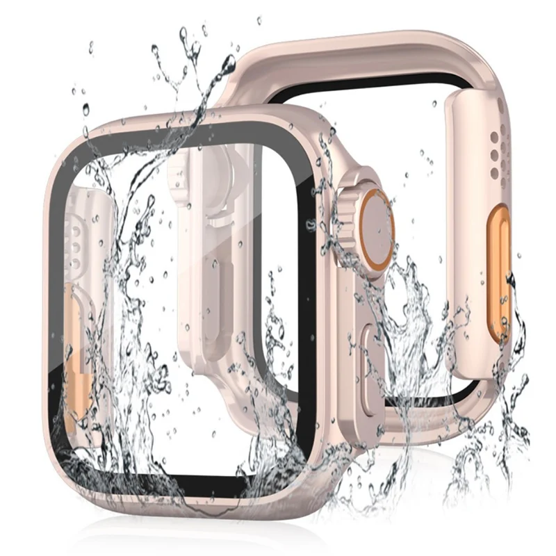 Schön Apple Smartwatch Universell Hülle mit Displayschutz in Plastik und Gehärtetes Glas