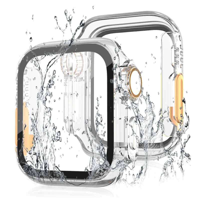 Schön Apple Smartwatch Universell Hülle mit Displayschutz in Plastik und Gehärtetes Glas
