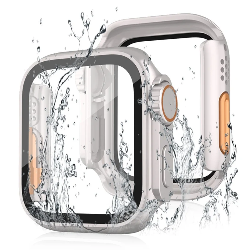 Schön Apple Smartwatch Universell Hülle mit Displayschutz in Plastik und Gehärtetes Glas