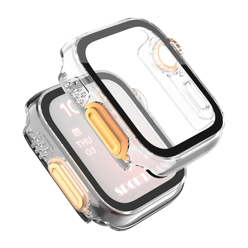 Schön Apple Smartwatch Universell Hülle mit Displayschutz in Plastik und Gehärtetes Glas