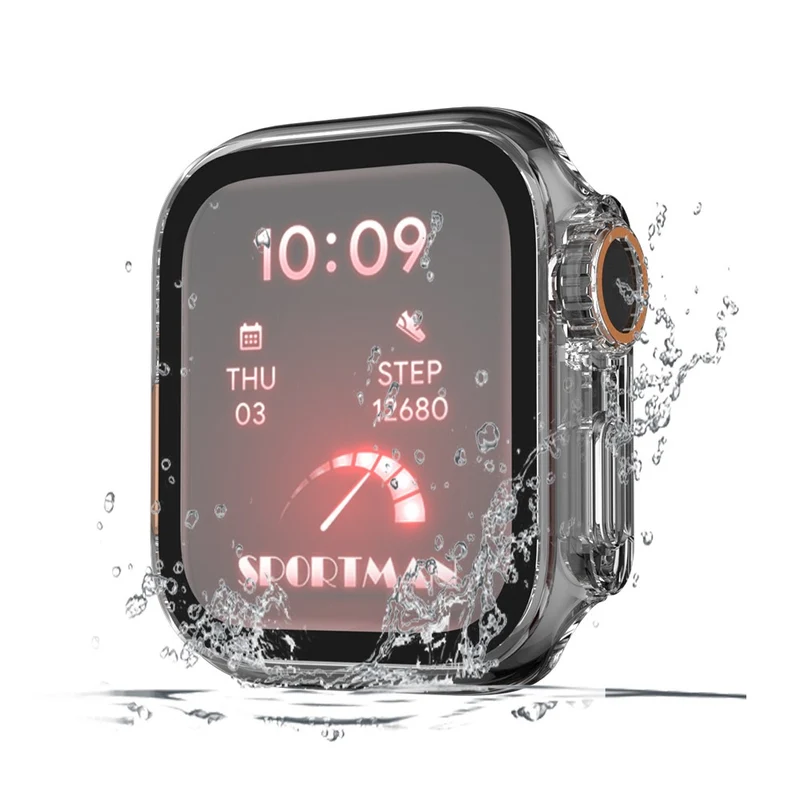 Schön Apple Smartwatch Universell Hülle mit Displayschutz in Plastik und Gehärtetes Glas