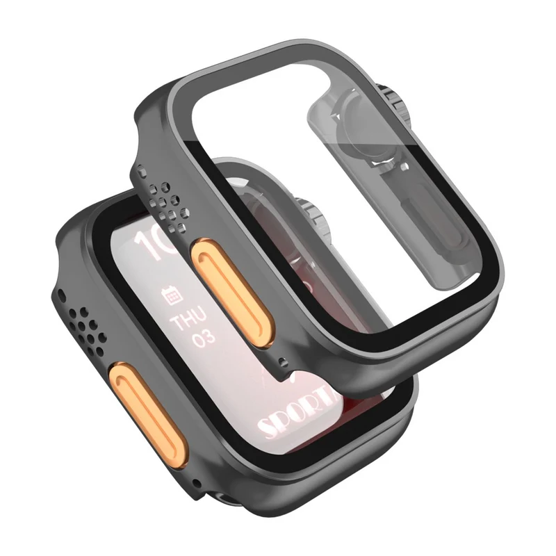 Schön Apple Smartwatch Universell Hülle mit Displayschutz in Plastik und Gehärtetes Glas