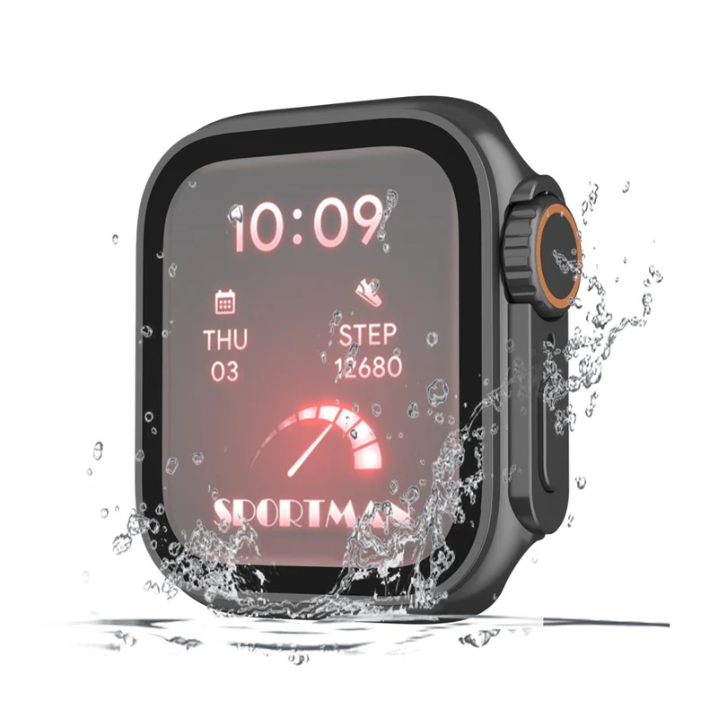 Schön Apple Smartwatch Universell Hülle mit Displayschutz in Plastik und Gehärtetes Glas