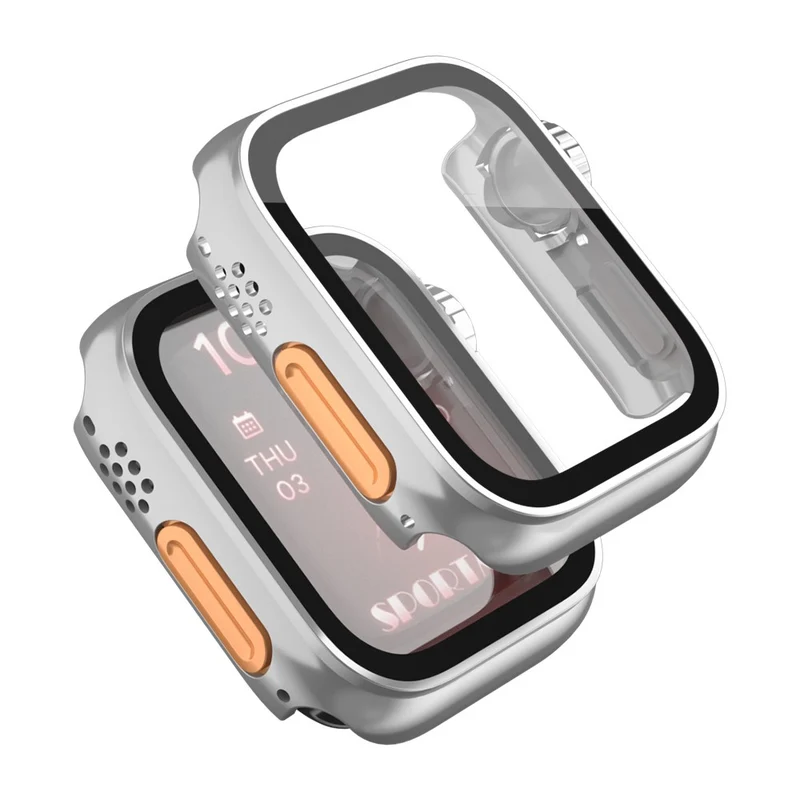 Schön Apple Smartwatch Universell Hülle mit Displayschutz in Plastik und Gehärtetes Glas