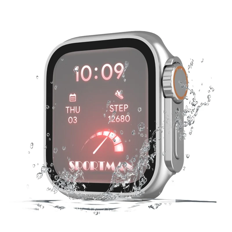 Schön Apple Smartwatch Universell Hülle mit Displayschutz in Plastik und Gehärtetes Glas