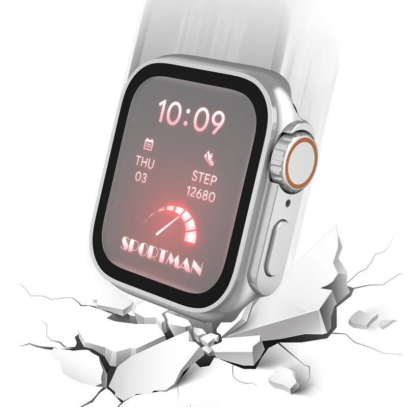 Schön Apple Smartwatch Universell Hülle mit Displayschutz in Plastik und Gehärtetes Glas