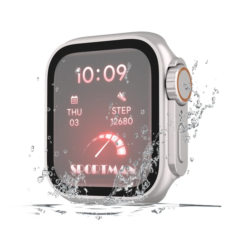 Schön Apple Smartwatch Universell Hülle mit Displayschutz in Plastik und Gehärtetes Glas