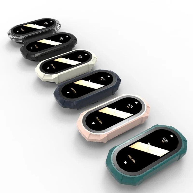 Schützend Xiaomi Smart Band 8 Hülle mit Displayschutz in Plastik und Gehärtetes Glas