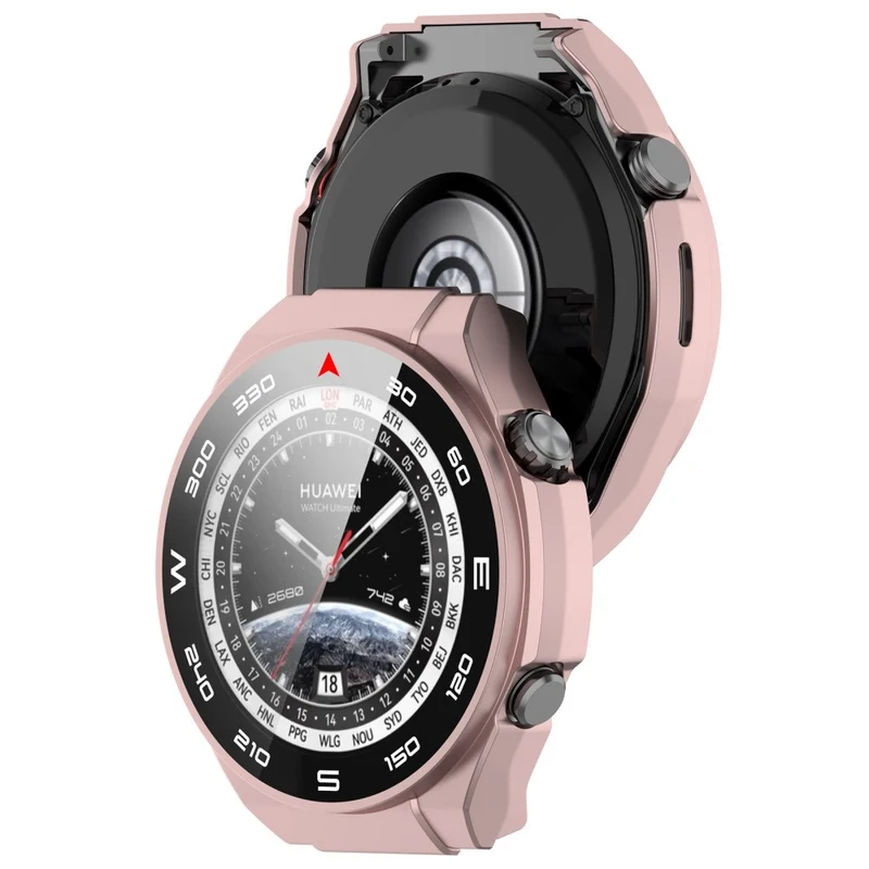 Mega Modisch Huawei Watch Ultimate Hülle mit Displayschutz in Plastik und Gehärtetes Glas