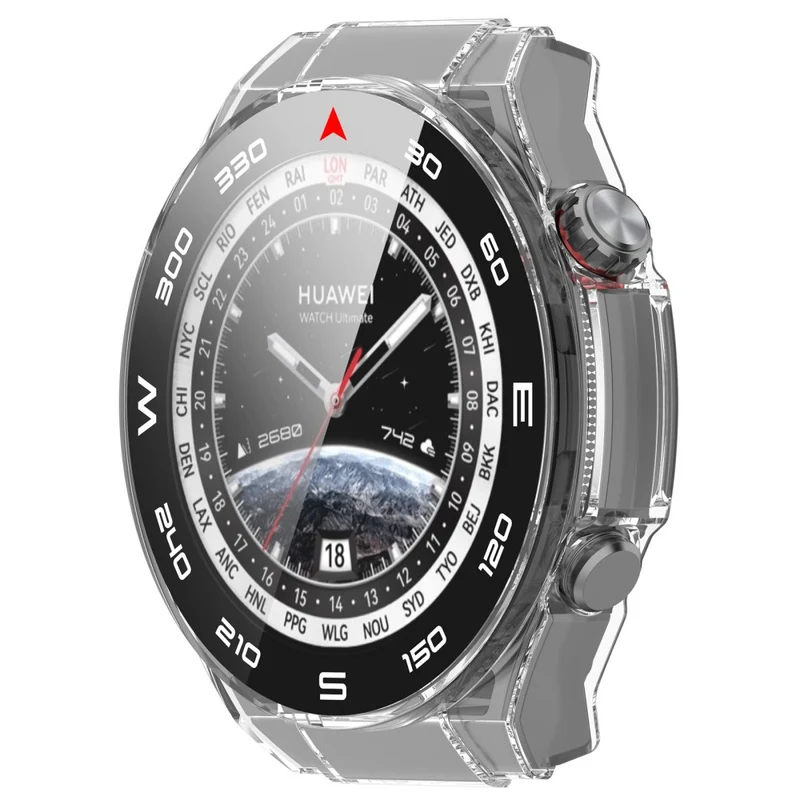 Mega Modisch Huawei Watch Ultimate Hülle mit Displayschutz in Plastik und Gehärtetes Glas