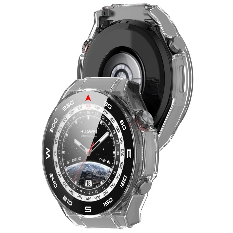 Mega Modisch Huawei Watch Ultimate Hülle mit Displayschutz in Plastik und Gehärtetes Glas