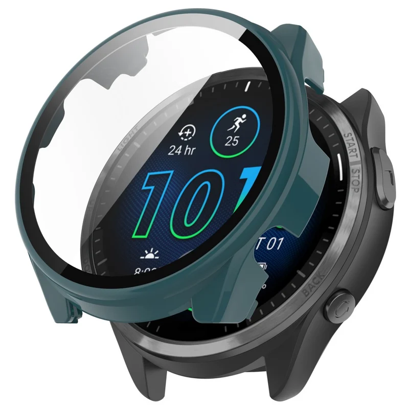 Mega Modisch Garmin Forerunner 965 Hülle mit Displayschutz in Plastik und Gehärtetes Glas