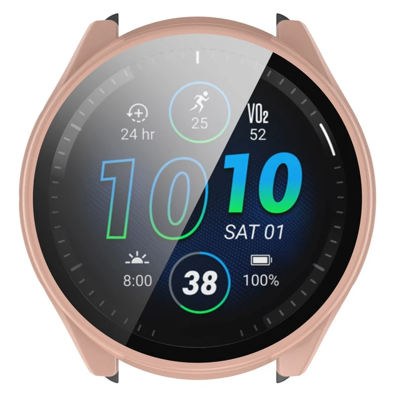 Mega Modisch Garmin Forerunner 965 Hülle mit Displayschutz in Plastik und Gehärtetes Glas