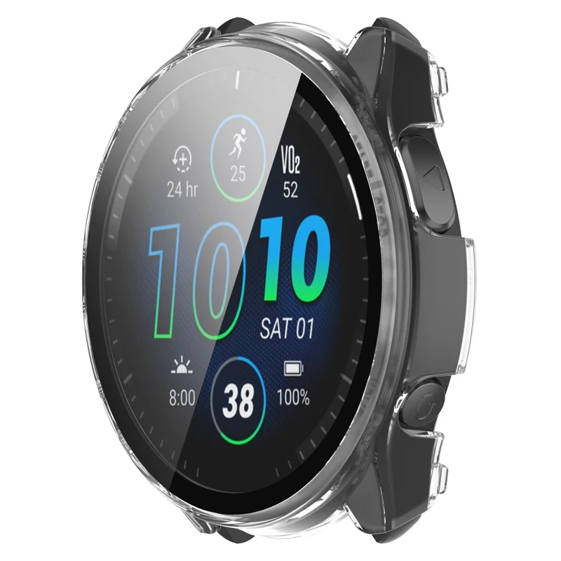 Mega Modisch Garmin Forerunner 965 Hülle mit Displayschutz in Plastik und Gehärtetes Glas