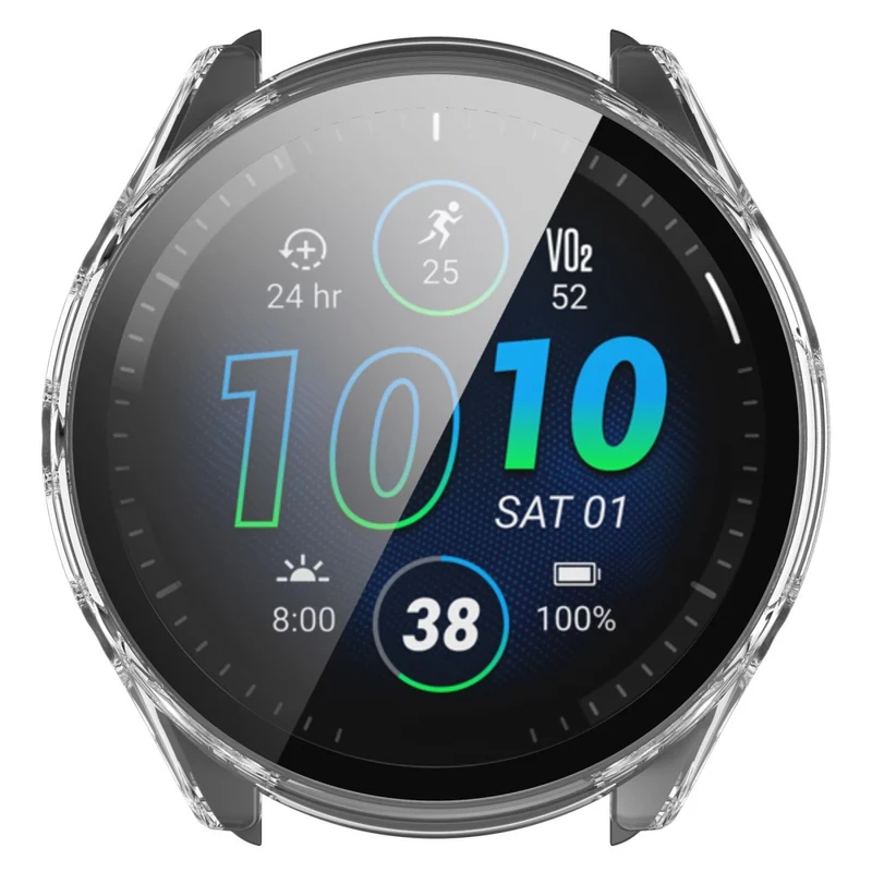 Mega Modisch Garmin Forerunner 965 Hülle mit Displayschutz in Plastik und Gehärtetes Glas
