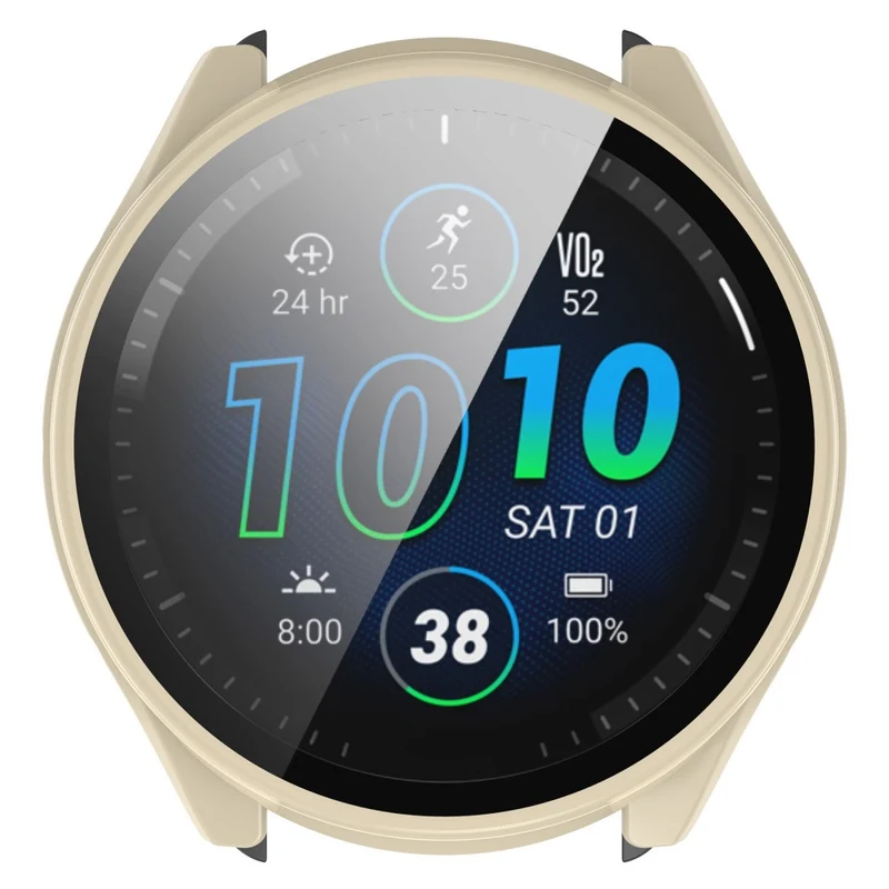Mega Modisch Garmin Forerunner 965 Hülle mit Displayschutz in Plastik und Gehärtetes Glas