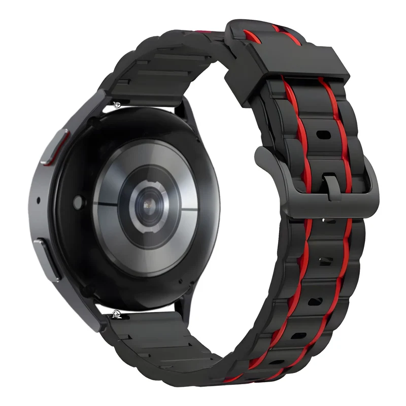 Bandz Xiaomi Watch S5 Sportarmband Gestreift (Schwarz/Rot)
