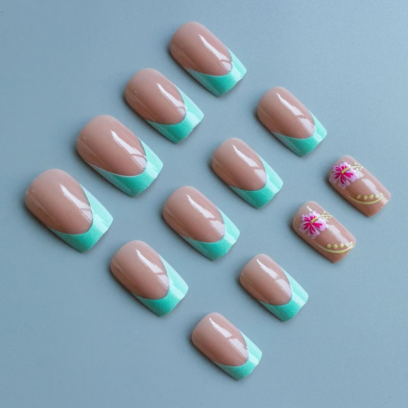 Floral Accent Acryl-Nagelkunst Set